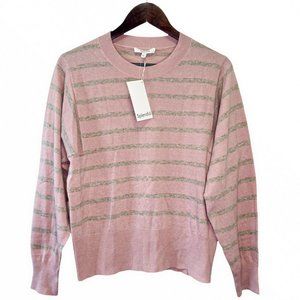Splendid Collection Womens Sz S Pullover Sweater Tradewinds Striped Gray 'N Pink